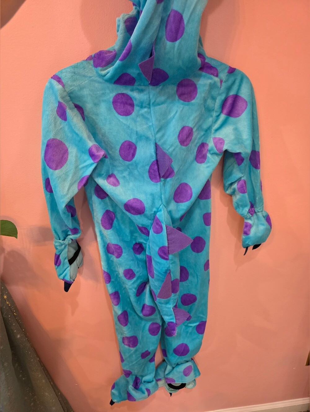 Disney Pixar Monsters Inc Sulley Costume 4T-5T Plush Hooded Jumpsuit - Picture 6 of 7